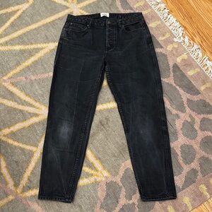 Sezane Black Straight Leg Button Fly Women's Jeans